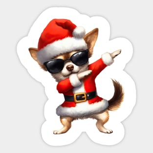 Christmas Chihuahua Dog Dabbing Dance Sticker